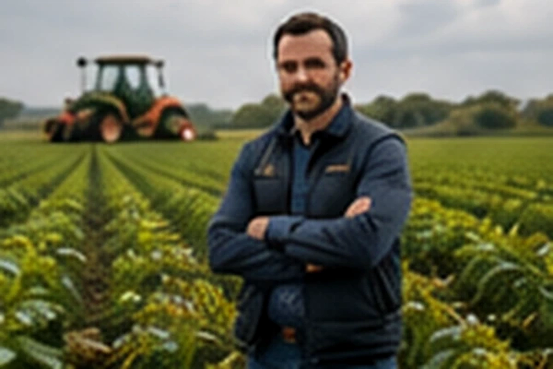 A member out in the field with their crop